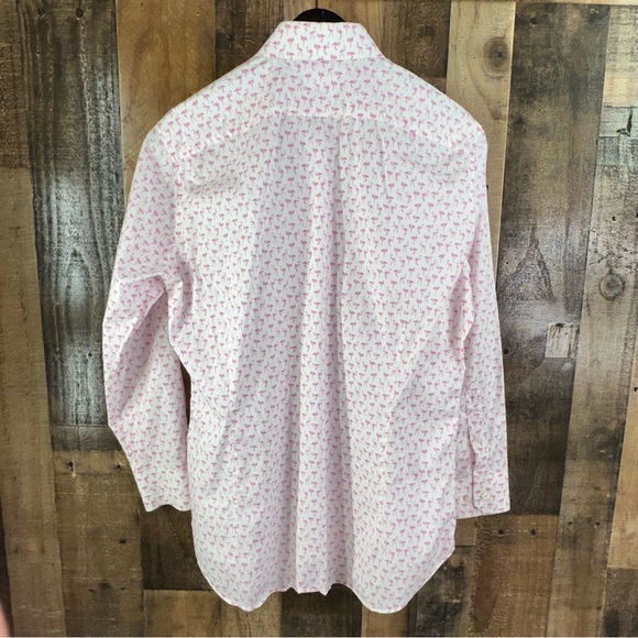 Bonobos Stretch Men's Pink Button Down Shirt Flamingo Print Slim Fit 33 16 1/2 - Picture 4 of 10